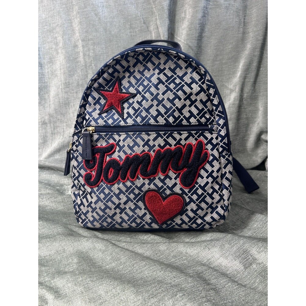 Tommy Hilfiger Monogram Mini Backpack Embroidered Red Star